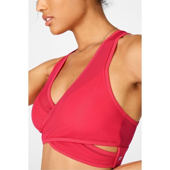 Fabletics Faye Medium Impact Sports Bra II In Lipstick Red Size L - Picture 2 of 10